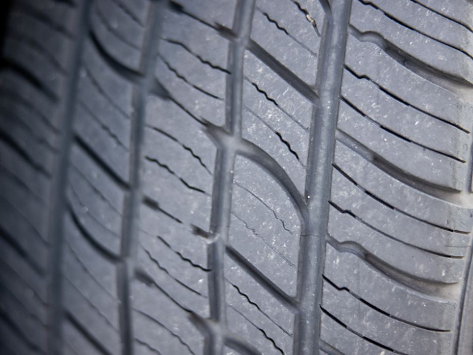 Close-up of tire tread